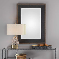 Staveley Rustic Black Mirror - Ornate Home