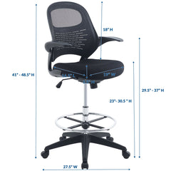 Stealth Black Drafting Chair - Ornate Home