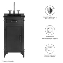 Steamforge Black 18" Bathroom Vanity - Ornate Home