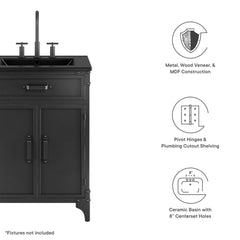 Steamforge Black 24" Bathroom Vanity - Ornate Home