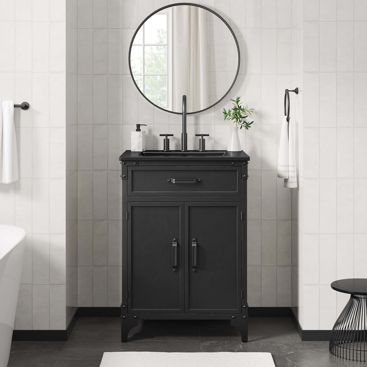 Steamforge Black 24" Bathroom Vanity - Ornate Home