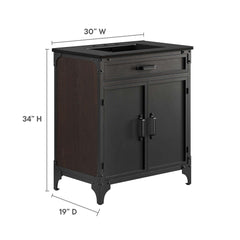 Steamforge Black 30" Bathroom Vanity - Ornate Home