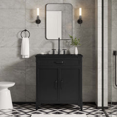 Steamforge Black 30" Bathroom Vanity - Ornate Home