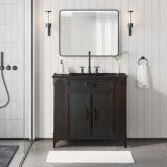 Steamforge Black 36" Bathroom Vanity - Ornate Home