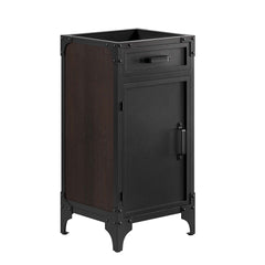 Steamforge Black/Walnut 18" Bathroom Vanity Cabinet (Sink Basin Not Included) - Ornate Home