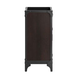 Steamforge Black/Walnut 18" Bathroom Vanity Cabinet (Sink Basin Not Included) - Ornate Home