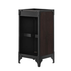 Steamforge Black/Walnut 18" Bathroom Vanity Cabinet (Sink Basin Not Included) - Ornate Home