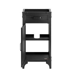 Steamforge Black/Walnut 18" Bathroom Vanity Cabinet (Sink Basin Not Included) - Ornate Home