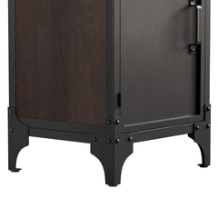 Steamforge Black/Walnut 18" Bathroom Vanity Cabinet (Sink Basin Not Included) - Ornate Home
