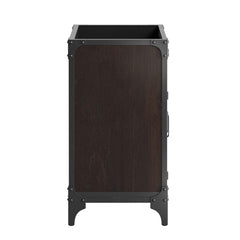 Steamforge Black/Walnut 24" Bathroom Vanity Cabinet (Sink Basin Not Included) - Ornate Home