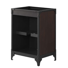 Steamforge Black/Walnut 24" Bathroom Vanity Cabinet (Sink Basin Not Included) - Ornate Home