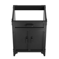 Steamforge Black/Walnut 24" Bathroom Vanity Cabinet (Sink Basin Not Included) - Ornate Home