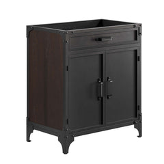 Steamforge Black/Walnut 30" Bathroom Vanity Cabinet (Sink Basin Not Included) - Ornate Home