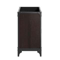 Steamforge Black/Walnut 36" Bathroom Vanity Cabinet (Sink Basin Not Included) - Ornate Home
