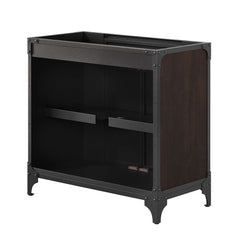 Steamforge Black/Walnut 36" Bathroom Vanity Cabinet (Sink Basin Not Included) - Ornate Home