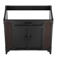 Steamforge Black/Walnut 36" Bathroom Vanity Cabinet (Sink Basin Not Included) - Ornate Home