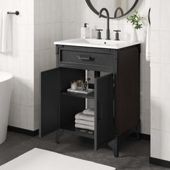 Steamforge White/Black 24" Bathroom Vanity - Ornate Home