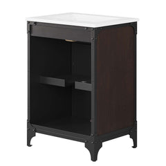 Steamforge White/Black 24" Bathroom Vanity - Ornate Home