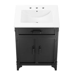 Steamforge White/Black 24" Bathroom Vanity - Ornate Home