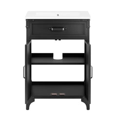 Steamforge White/Black 24" Bathroom Vanity - Ornate Home
