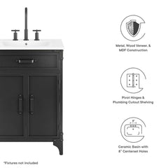 Steamforge White/Black 24" Bathroom Vanity - Ornate Home