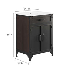 Steamforge White/Black 24" Bathroom Vanity - Ornate Home