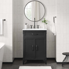 Steamforge White/Black 24" Bathroom Vanity - Ornate Home