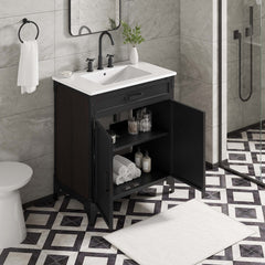 Steamforge White/Black 30" Bathroom Vanity - Ornate Home