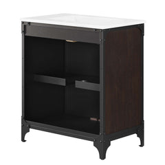 Steamforge White/Black 30" Bathroom Vanity - Ornate Home