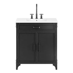 Steamforge White/Black 30" Bathroom Vanity - Ornate Home