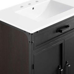 Steamforge White/Black 30" Bathroom Vanity - Ornate Home