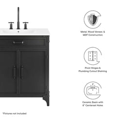Steamforge White/Black 30" Bathroom Vanity - Ornate Home