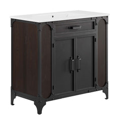 Steamforge White/Black 36" Bathroom Vanity - Ornate Home