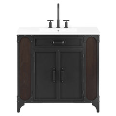 Steamforge White/Black 36" Bathroom Vanity - Ornate Home
