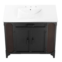 Steamforge White/Black 36" Bathroom Vanity - Ornate Home