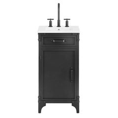 Steamforge White black 18" Bathroom Vanity - Ornate Home