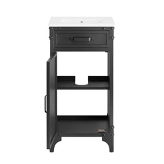 Steamforge White black 18" Bathroom Vanity - Ornate Home