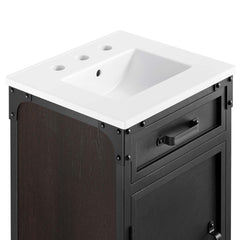 Steamforge White black 18" Bathroom Vanity - Ornate Home