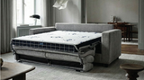 Stearns & Foster Atillio Grey Queen Sleeper Sofa w/Memory Foam Mattress - Ornate Home