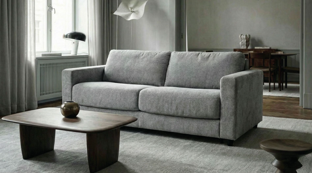 Stearns & Foster Atillio Grey Queen Sleeper Sofa w/Memory Foam Mattress - Ornate Home