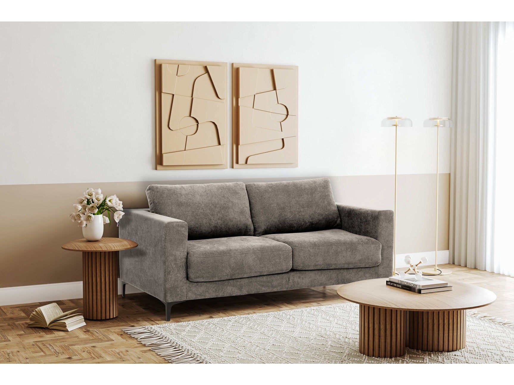 Stearns & Foster® Enzo Taupe Full Sleeper w/ Memory Foam Mattress - Ornate Home