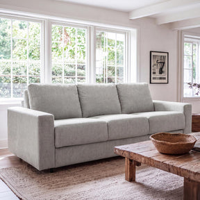Stearns & Foster Leonardo Grey Queen Sleeper Sofa w/ 8” Hybrid Mattress - Ornate Home