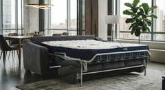 Stearns & Foster® Luca Dark Grey Queen Sleeper Sofa w/ Pocket Coil Mattress - Ornate Home