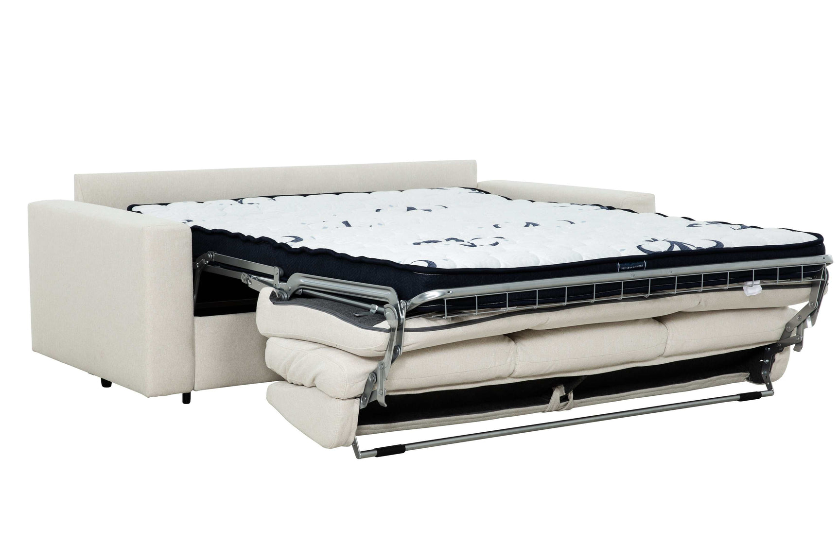 Stearns & Foster® Paolo Ivory Queen Sleeper Sofa w/ Memory Foam Mattress - Ornate Home