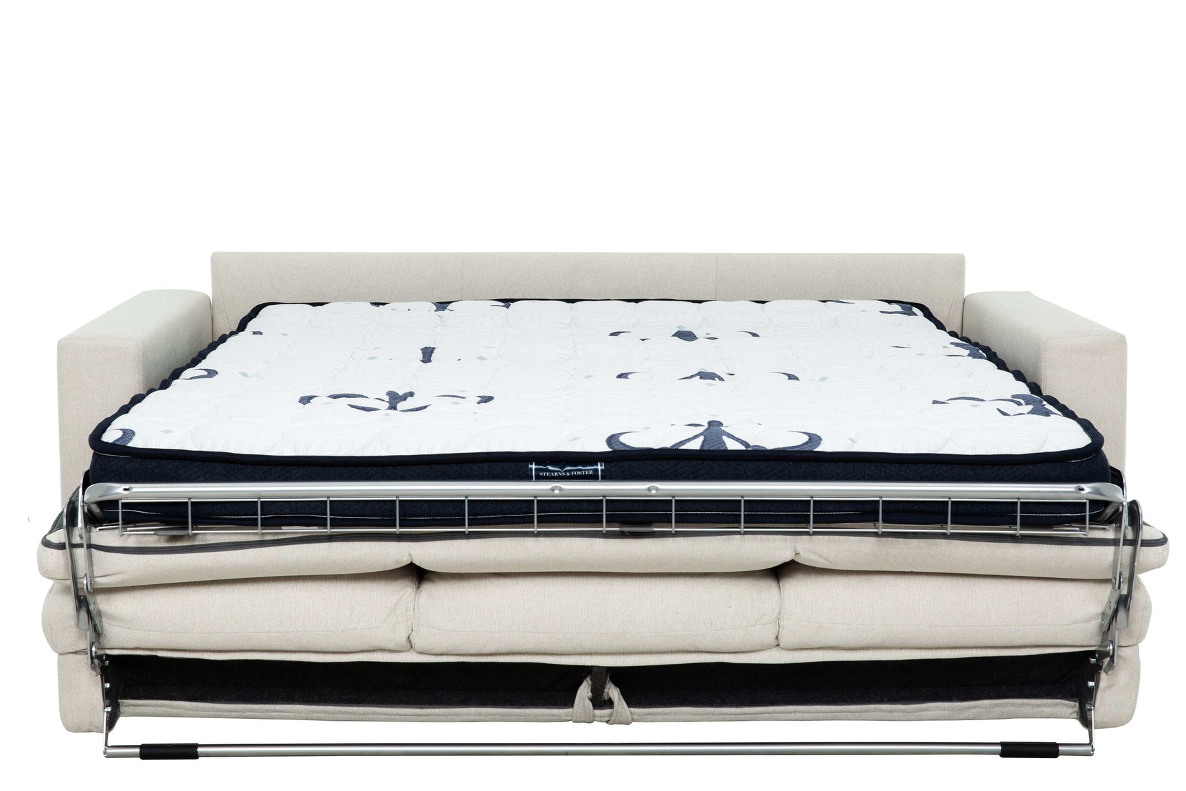 Stearns & Foster® Paolo Ivory Queen Sleeper Sofa w/ Memory Foam Mattress - Ornate Home