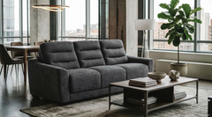 Stearns & Foster® Luca Dark Grey Queen Sleeper Sofa w/ Pocket Coil Mattress - Ornate Home
