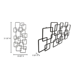 Steel Black Squares Wall Décor - Ornate Home