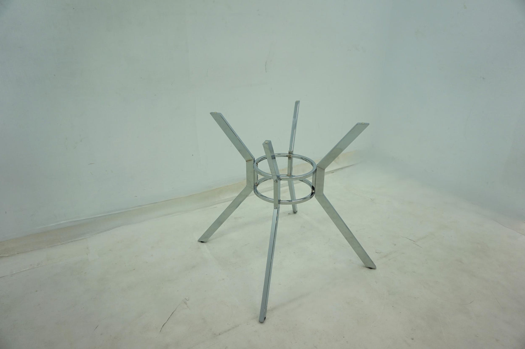Steele Chrome 48-inch Round Glass Top Dining Table - Ornate Home