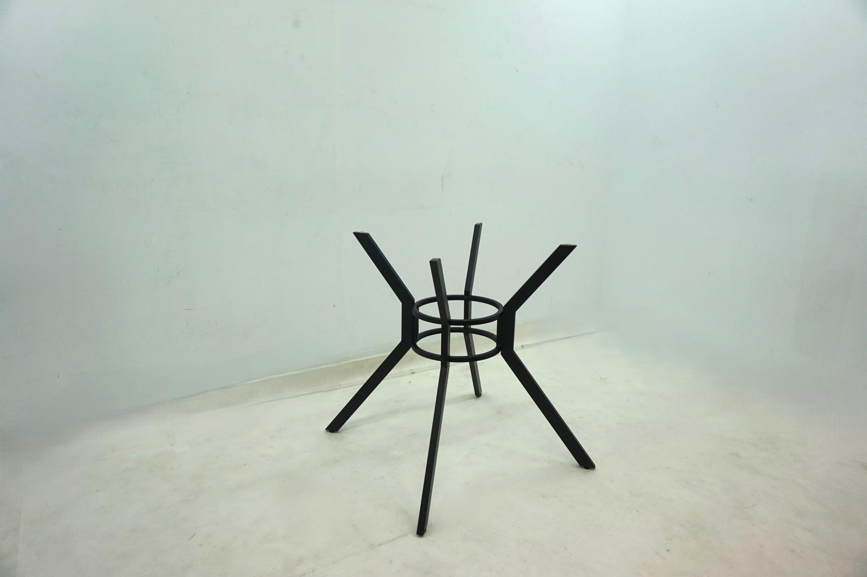 Steele Matte Black 48-inch Round Glass Top Dining Table - Ornate Home