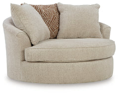 Steelwater Retreat Latte Oversized Swivel Accent Chair - Ornate Home